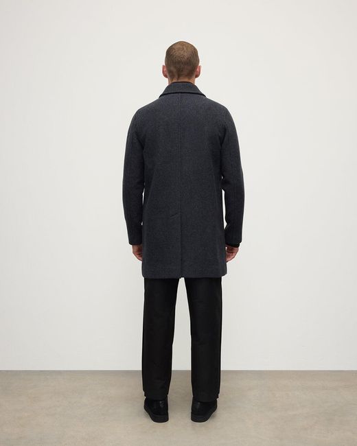 Johnstons Blue Wool Car Coat for men