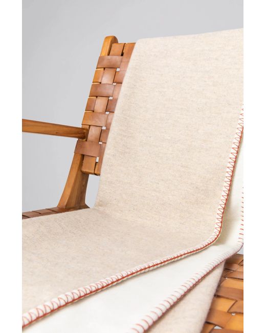 Johnstons Natural Reversible Blanket Stitched Throw