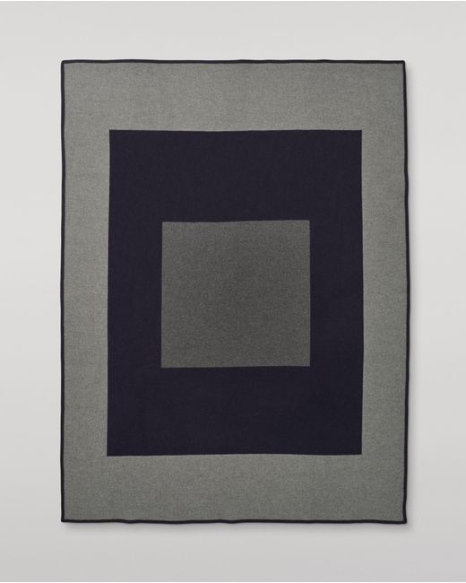 Johnstons Blue Art Geometric & Cashmere Throw