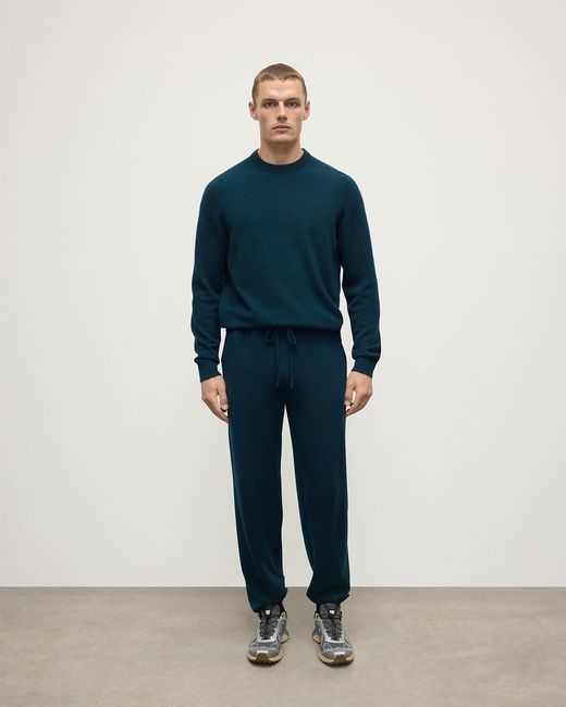 Johnstons of Elgin メンズ ブルー テーパードカシミヤ・ジョガーパンツ