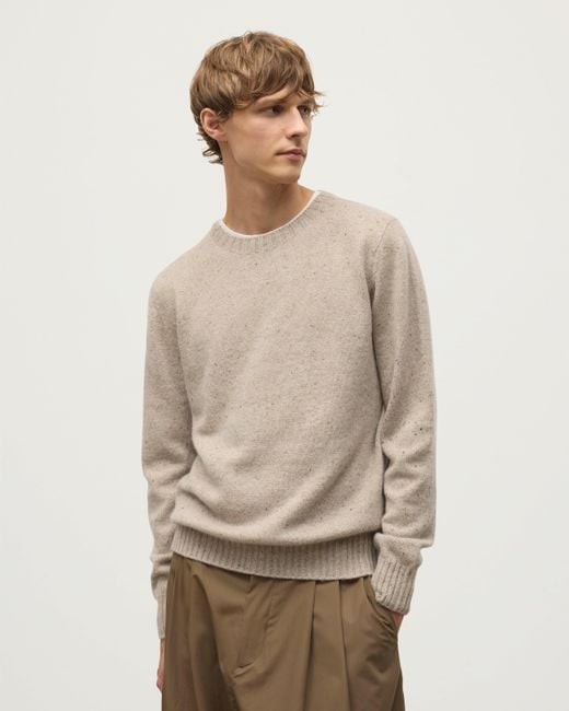 Johnstons Tiree Natural Donegal Cashmere Jumper for men