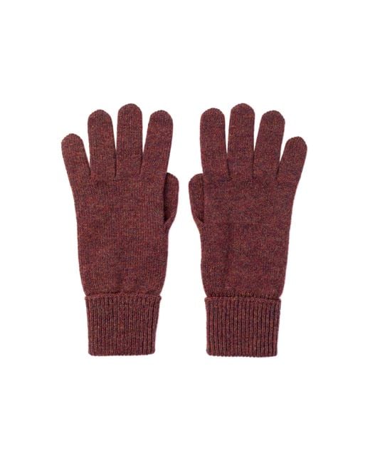 Johnstons Red Cashmere Gloves With Turnback Cuffs