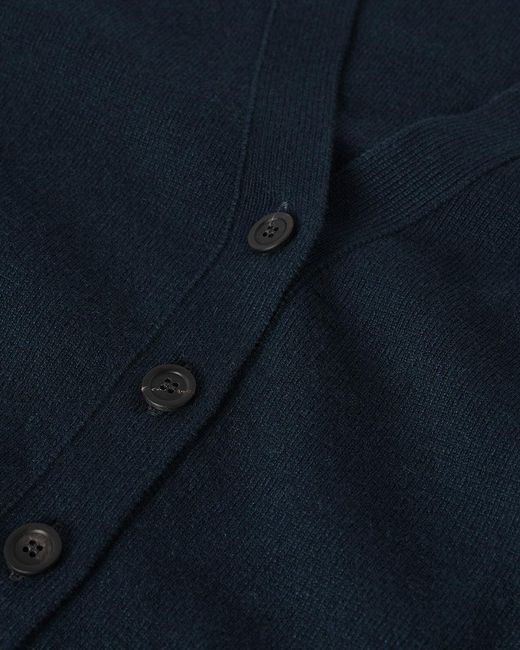 Johnstons Blue Milano Stitch Bottle Cashmere Cardigan
