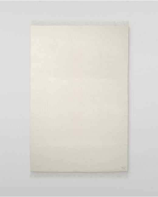Johnstons White Plain Cashmere Throw