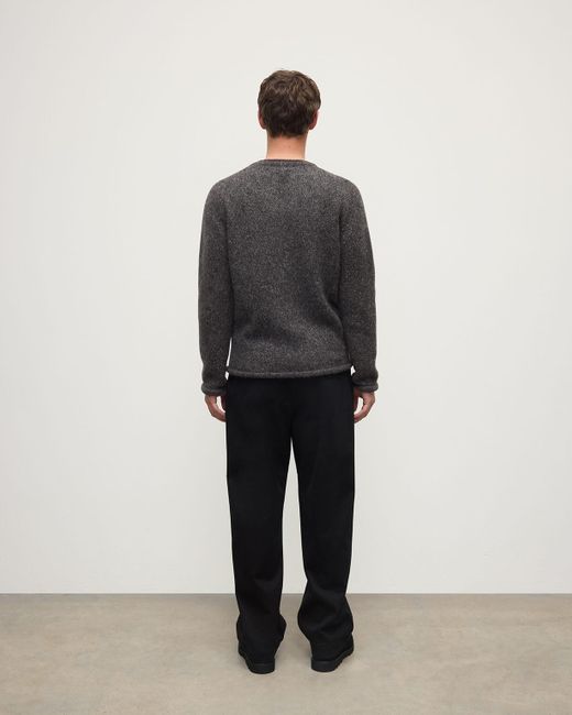 Johnstons Gray Brushed Cashmere Silk Charcoal Jumper for men