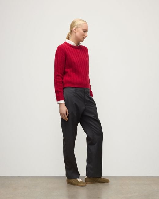 Johnstons Red Lecht Cashmere Crew Jumper