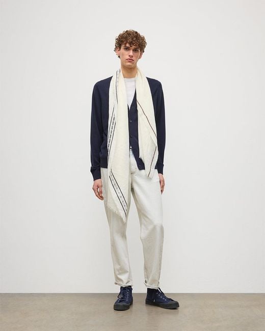 Johnstons White Cyrus Float Edge Scarf
