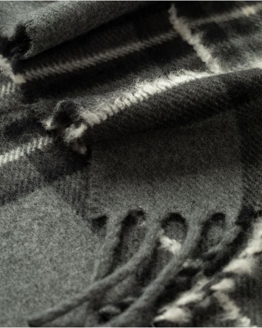 Johnstons White Mach Tartan Cashmere Scarf