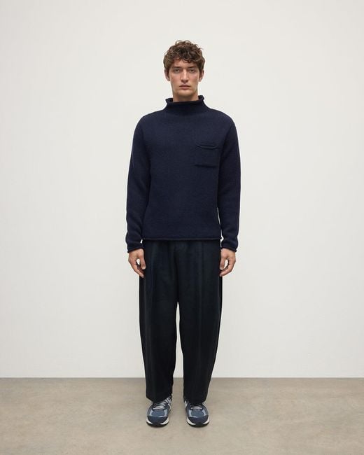 Johnstons of Elgin メンズ ブルー リュクス・カシミヤ Johnstons of Elgin メンズ ブルー リュクス・カシミヤ