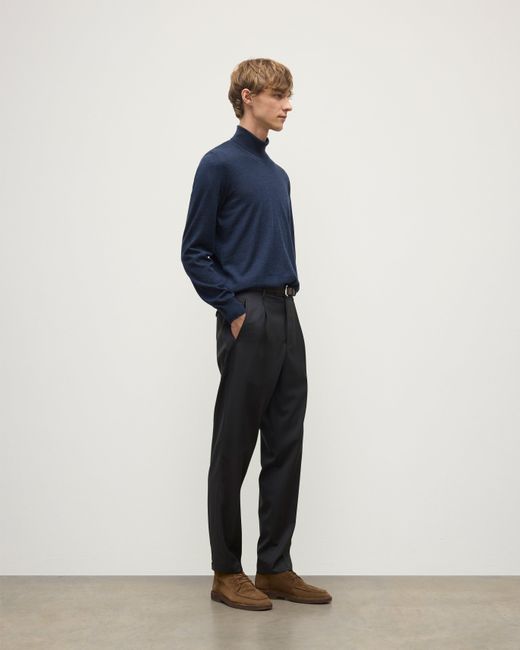 Johnstons Blue Fin Cashmere Roll Neck Jumper for men