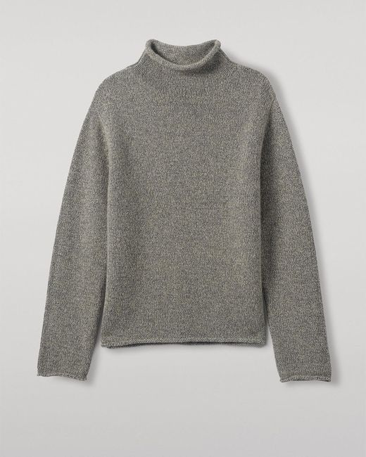 Johnstons White Kester Marl Cashmere Funnel Neck Jumper for men