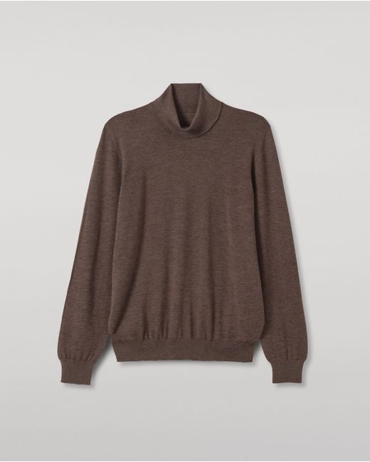 Johnstons Gray Fin Cashmere Roll Neck Jumper for men