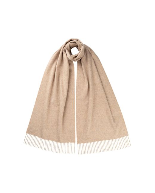 Johnstons Natural Wide Oatmeal Cashmere Scarf