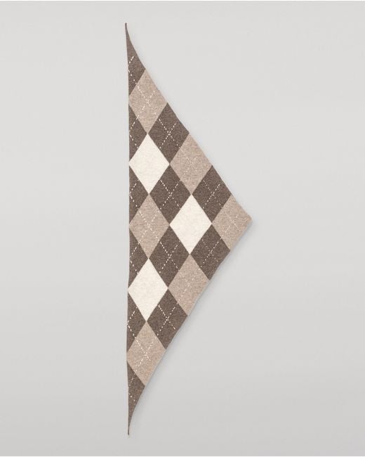 Johnstons White Clan Argyle Cashmere Bandana