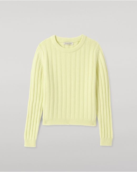 Johnstons Yellow Lecht Cashmere Crew Jumper