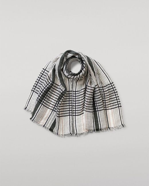 Johnstons Pink Crawton Graphic Stripe Scarf