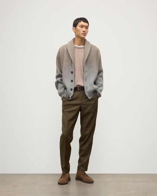 Johnstons Natural Pioneer Light To Shawl Collar Cashmere Cardigan for men