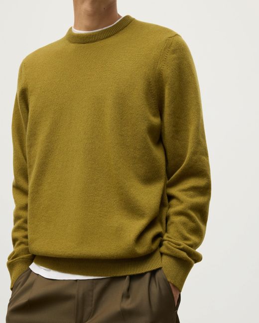 Johnstons Green Rory Classic Cashmere Crew Jumper for men
