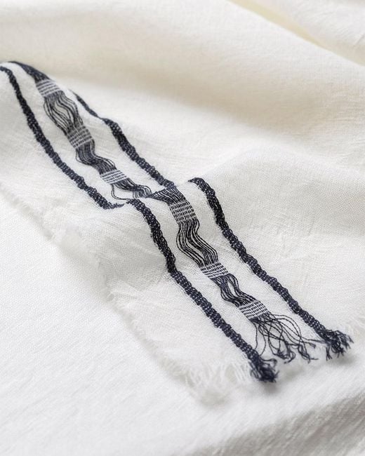 Johnstons White Cyrus Float Edge Scarf