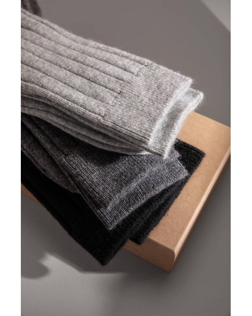 Johnstons Gray 'Good For The Sole' Cashmere Socks Gift Set M