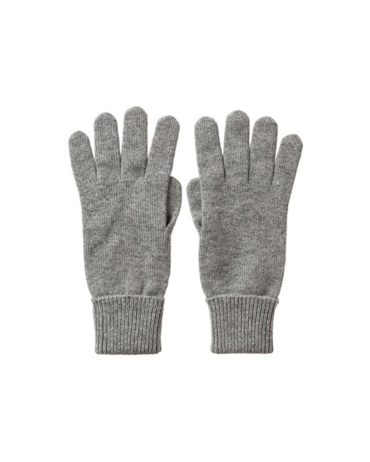 Johnstons Gray Light Cashmere Gloves With Turnback Cuffs