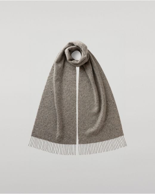 Johnstons Gray Lofty Twill Cashmere Scarf
