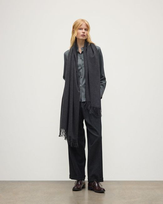 Johnstons Black Charcoal Cashmere Stole