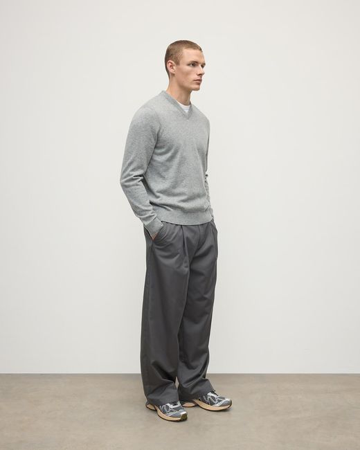 Johnstons Gray Rory Light Classic Cashmere V-Neck Jumper for men