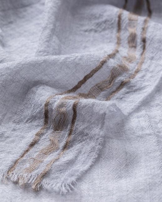 Johnstons White Cyrus Float Edge Scarf