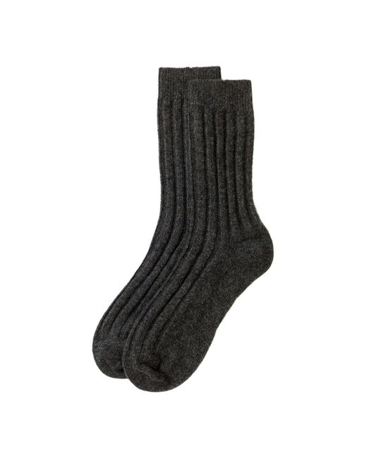 Johnstons Black Cashmere Bed Socks