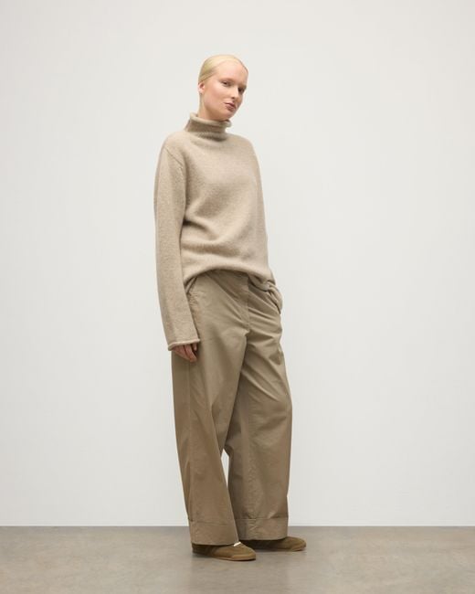Johnstons Kester Natural Marl Cashmere Funnel Neck Jumper