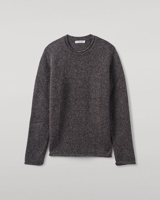 Johnstons Gray Brushed Cashmere Silk Charcoal Jumper for men