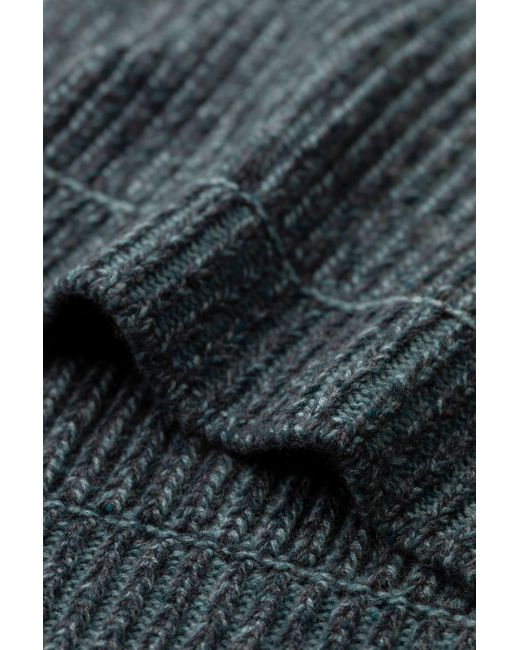 Johnstons Blue Donegal Cashmere Knitted Scarf