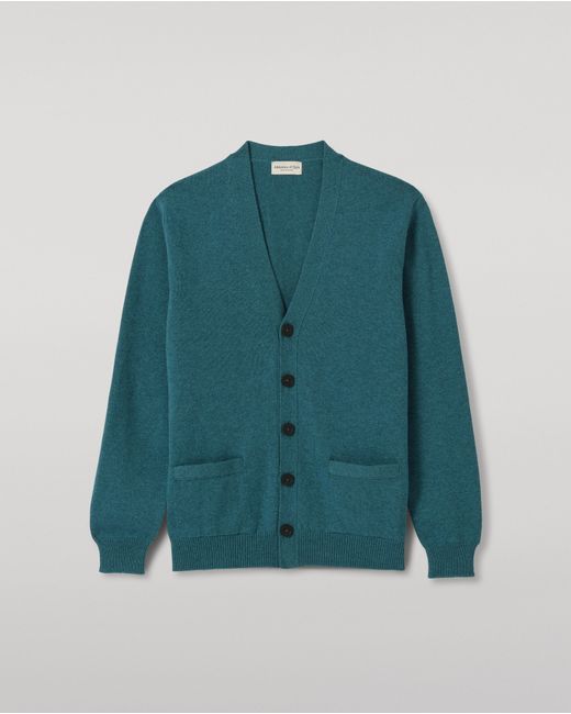 Johnstons Blue Redpath Cashmere Cardigan for men
