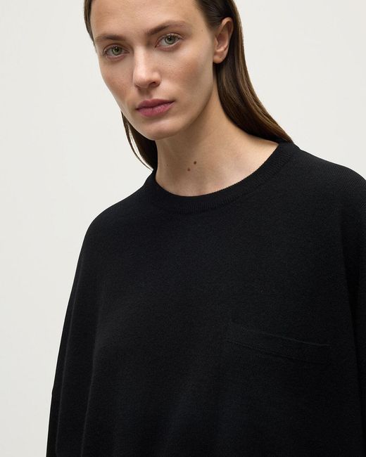 Johnstons Blue Gauzy Pocket Cashmere Jumper