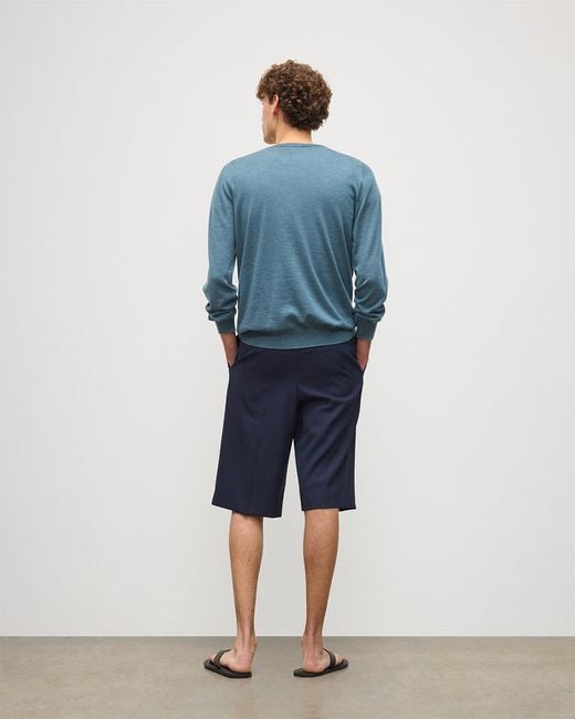 Johnstons Blue Fin Superfine Cashmere Jumper for men