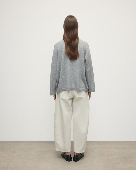 Johnstons Gray Gauzy Pocket Light Cashmere Jumper