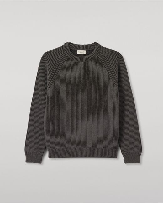 Johnstons Black Pioneer Ombre Cashmere Jumper for men