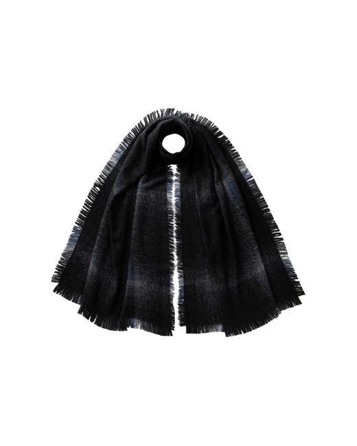 Johnstons Black Blurred Bouclé Scarf