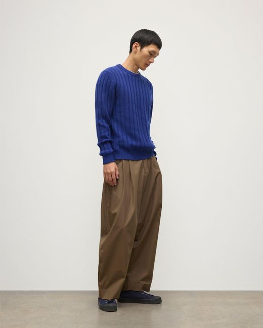 Johnstons Blue Peel Cashmere Jumper for men
