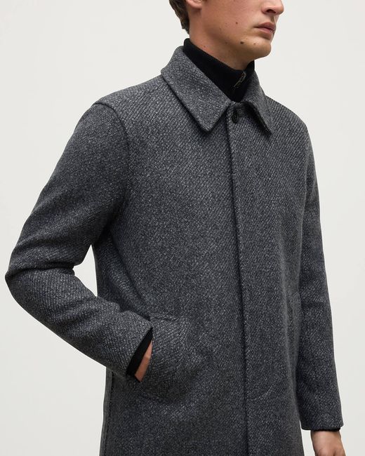 Johnstons Blue Wool Car Coat for men