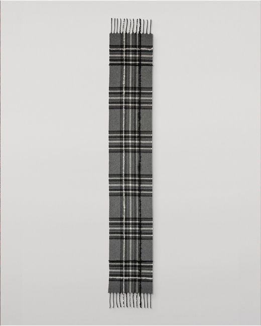 Johnstons White Mach Tartan Cashmere Scarf