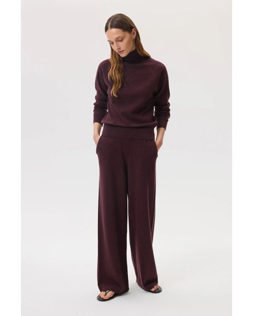 Johnstons Red High Rise Dark Cashmere Culottes