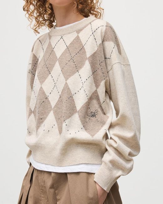 Johnstons Clan Natural Argyle Cashmere Jumper