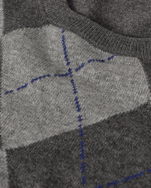 Johnstons White Argyll Mid Cashmere Jumper for men