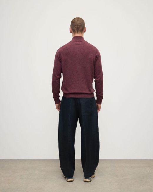 Johnstons Red Cashmere Zip Neck Jumper for men