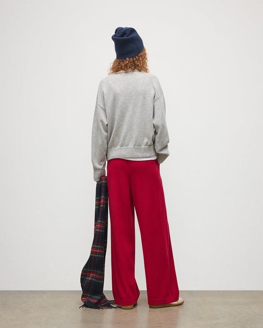 Johnstons White Stella Pale Cashmere Sweatshirt