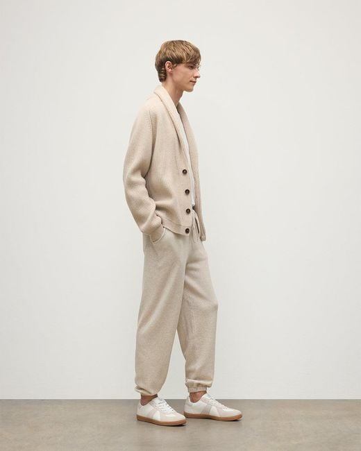 Johnstons White Kirk Natural Cashmere Sweatpants for men
