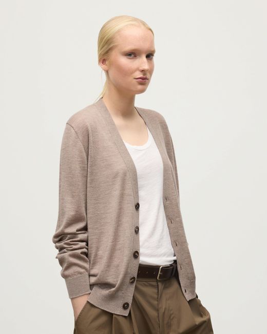 Johnstons Natural Forsyth Light Superfine Cashmere Cardigan