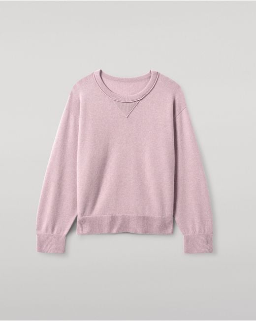 Johnstons Pink Stella Light Cashmere Sweatshirt
